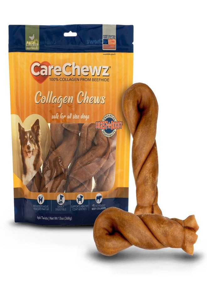 Pet Factory CareChewz Collagen 6-7" Twist Keys Dog Chew Treats - Chicken Flavor, 6 Count/1 Pack - Image 1